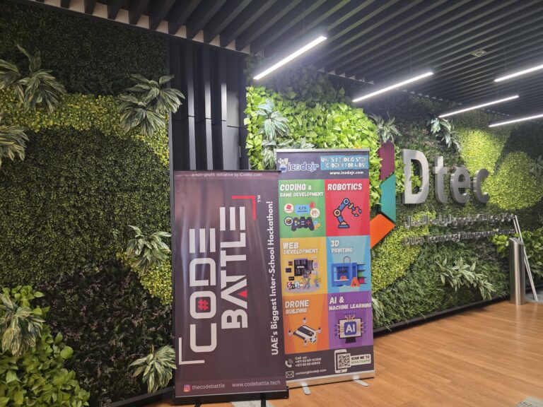 Student teams registering at Code Battle 2025, the UAE student hackathon